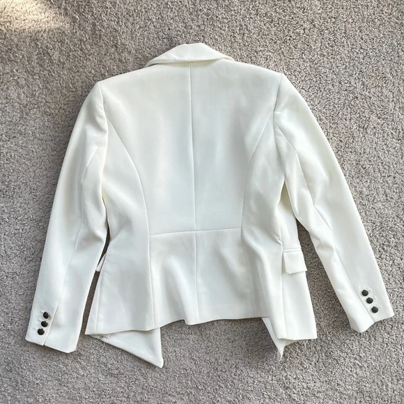 White House Black Market Ivory White Double Breasted Blazer Suit Jacket Size 0 - Picture 5 of 17